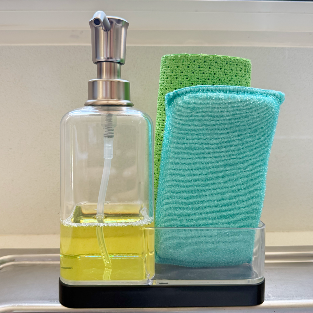 DISPENSER DE COCINA + PORTA ESPONJA CRISTAL LAFFITTÉ