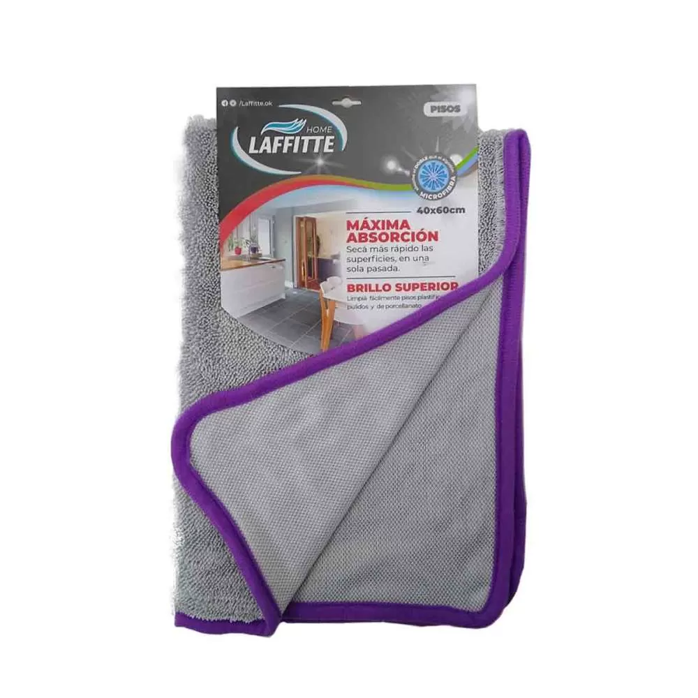 PAÑO MICROFIBRA PISO SÚPER ABSORBENTE GRIS 40X60CM LAFFITTÉ
